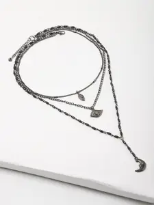 FOREVER 21 Grey Charm Layered Necklace