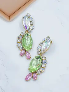 Bellofox Green & Purple Contemporary Drop Earrings
