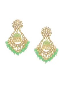 ASMITTA JEWELLERY Green Contemporary Chandbalis Earrings