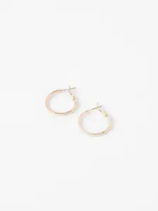 Accessorize Rose Gold Contemporary Hoop Earrings