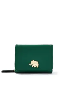 Accessorize Women Green Elephant Zip Around Wallet