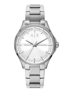 Armani Exchange Women Silver-Toned Dial & Bracelet Style Straps Analogue Watch AX5256