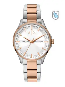 Armani Exchange Women White Dial & Two-Toned Bracelet Style Straps Analogue Watch AX5258