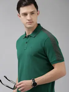 Arrow Sport Men Green Polo Collar Pure Cotton T-shirt
