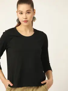 DressBerry Women Black Solid T-shirt