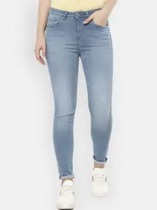 Van Heusen Woman Women Blue Slim Fit Low Distress Heavy Fade Jeans