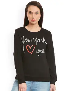 Sera Black Printed Sweatshirt