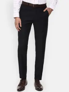 Louis Philippe Men Black Slim Fit Formal Trousers