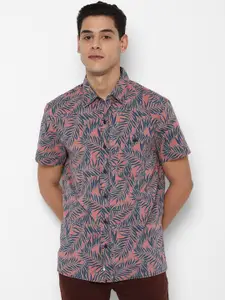 AMERICAN EAGLE OUTFITTERS Men Red Opaque Printed Casual Shirt