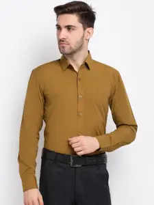 JAINISH Men Mustard Yellow Opaque Formal Shirt