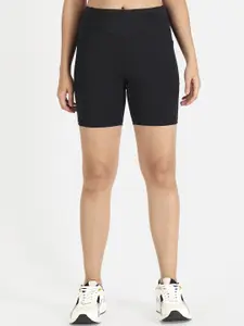 ATHLISIS Women Black Skinny Fit Sports Shorts