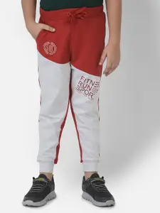 Cub McPaws Boys Red & Grey Colourblocked Cotton Joggers