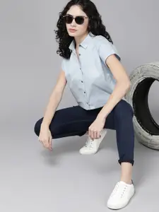Roadster X Discovery Adventures Women Blue Solid Casual Shirt