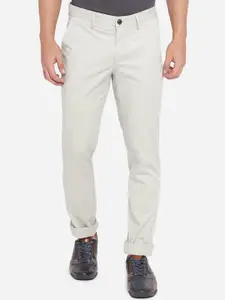 JADE BLUE Men Green Pure Cotton Slim Fit Trousers