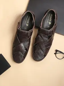 Buckaroo Men Brown Genuine Leather Shoe-Style Sandals
