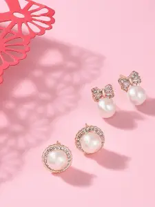 Zaveri Pearls Gold-Toned Contemporary Studs Earrings