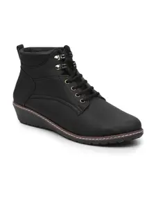 VALIOSAA Women Black Wedge Heeled Boots