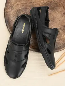 MENGLER Men Black Comfort Sandals