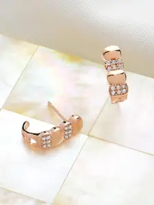 AMI Rose Gold Contemporary Studs Earrings
