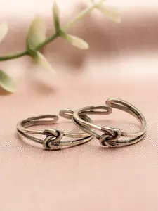 GIVA Set of 2 925 Sterling Silver Knot Toe Rings