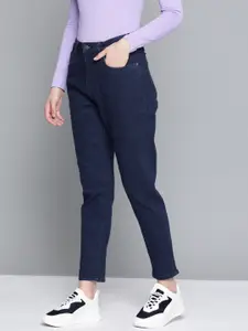 Harvard Women Navy Blue Boyfriend Fit High-Rise Stretchable Jeans