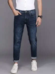 Louis Philippe Jeans Men Blue Slim Fit Low-Rise Light Fade Stretchable Jeans