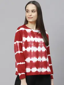 plusS Women Red Printed Sweatshirt