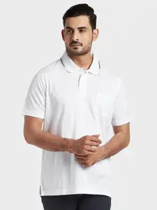 ColorPlus Men White Polo Collar T-shirt