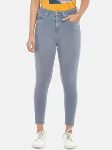 People Women Grey Super Skinny Fit High-Rise Jeans