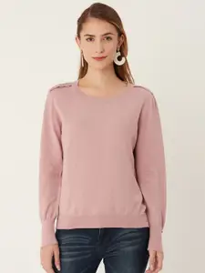 Madame Women Mauve Solid Pullover