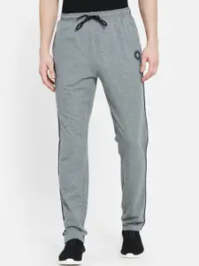 Octave Men Grey Solid Regular-Fit Track Pants