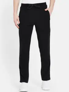 Octave Men Black Solid Regular-Fit Track Pants