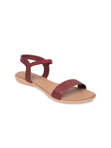 Liberty Women Maroon Comfort Sandals with Laser Cuts