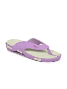 Liberty Women Purple & Beige Rubber Thong Flip-Flops