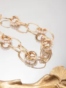 Lilly & sparkle Gold-Plated & White Necklace