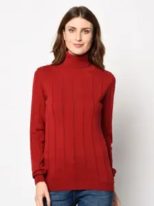 98 Degree North Women Red Pure Cotton Pullover