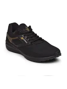 Liberty Men Black Solid Mesh Running Shoes