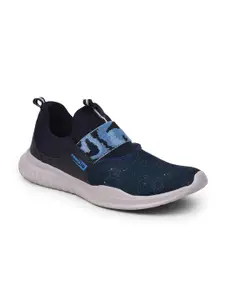 Liberty Men Navy Blue Printed Mesh Running Shoes