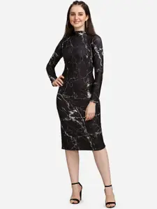 PURVAJA Women Black Solid Bodycon Dress