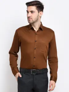 JAINISH Men Brown Smart Opaque Formal Shirt