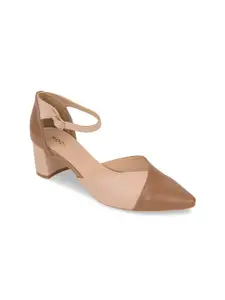 Rocia Beige & Brown Block Pumps
