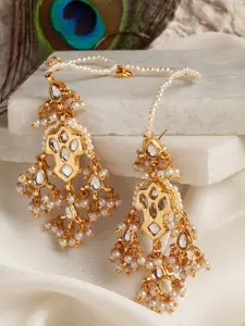 DUGRISTYLE Gold-Toned Contemporary Drop Earrings