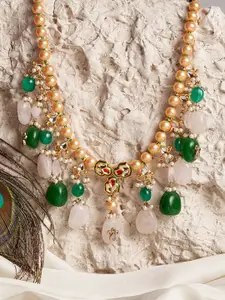 DUGRISTYLE Green & Gold-Toned Copper Gold-Plated Handcrafted Necklace
