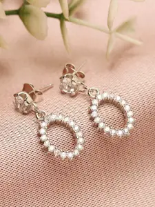GIVA GIVA 925 Sterling Silver Rhodium Plated Hollow Zircon Drop Studs