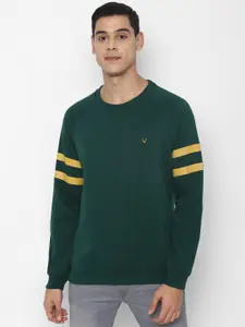 Allen Solly Sport Men Teal Green Solid Sweatshirt