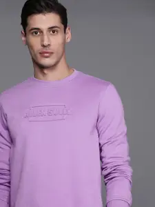 Allen Solly Sport Men Lavender Brand Logo Embossed Sweatshirt
