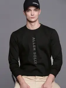 Allen Solly Sport Men Black & White Brand Logo Print Sweatshirt