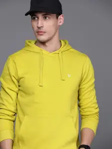 Allen Solly Sport Men Lime Green Solid Hooded Sweatshirt