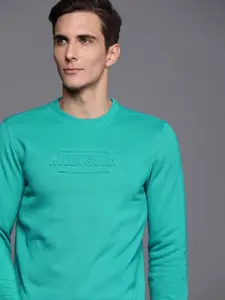 Allen Solly Sport Men Green Embossed Print Sweatshirt
