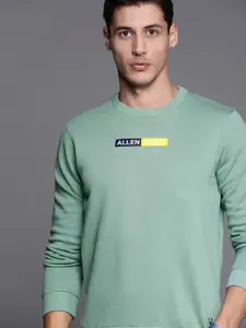 Allen Solly Sport Men Green Solid Sweatshirt